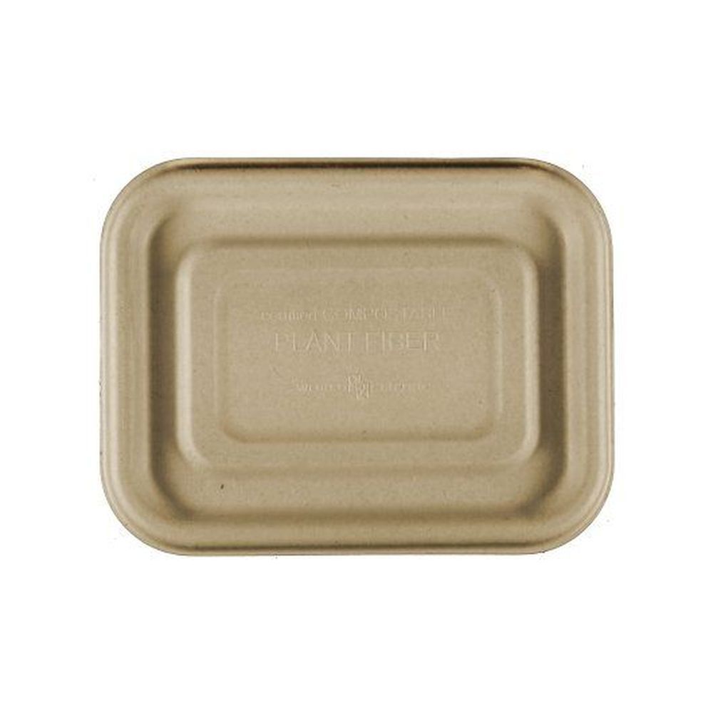World Centric Unbleached Plant Fiber Tray Lid, 100 Count -- 6 Per Case