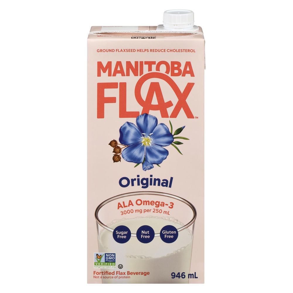 Manitoba Flax Unsweetened Original Flax Milk, 946 Ml