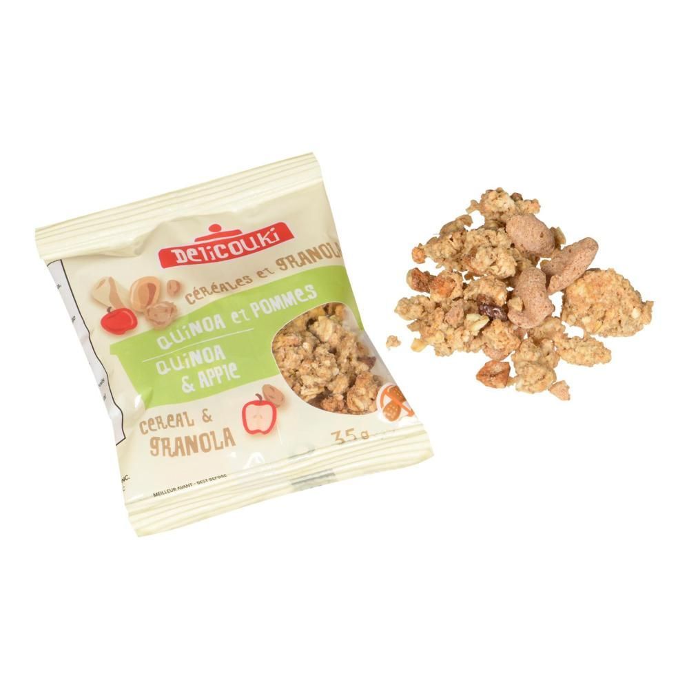 Delicouki Quinoa And Granola Cereal With Apples, 35 G -- 48 Per Case