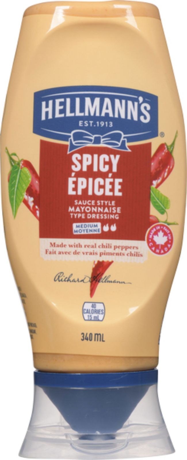 Hellmann's Spicy Mayonnaise, 340 Ml -- 12 Per Case