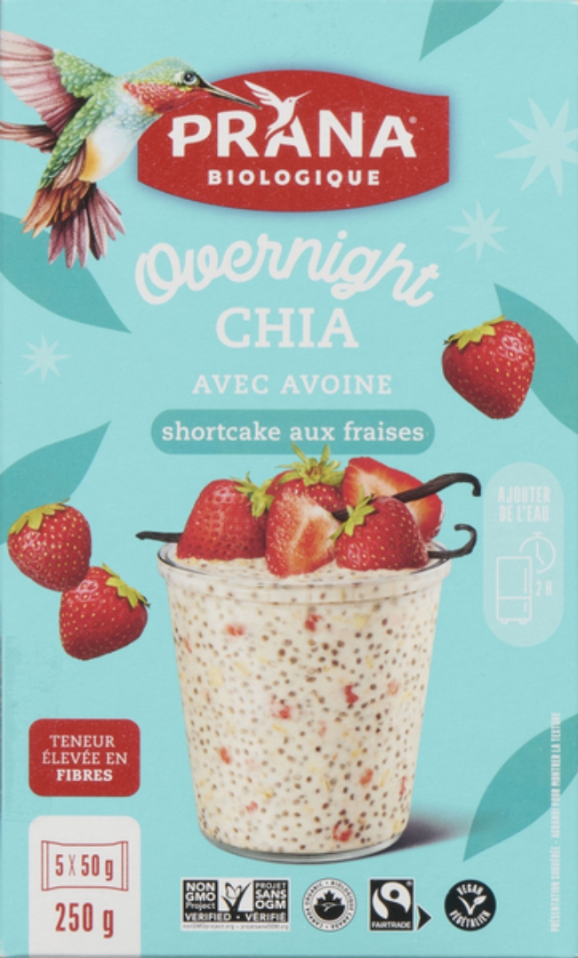 50 g Overnight Chia with Strawberry Shortcake
