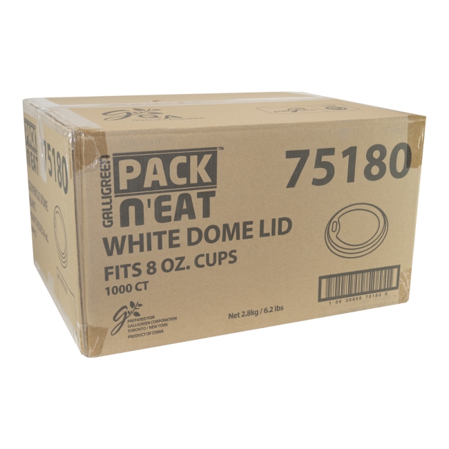 White PS Dome Lid for 8 oz Hot Paper Cup
