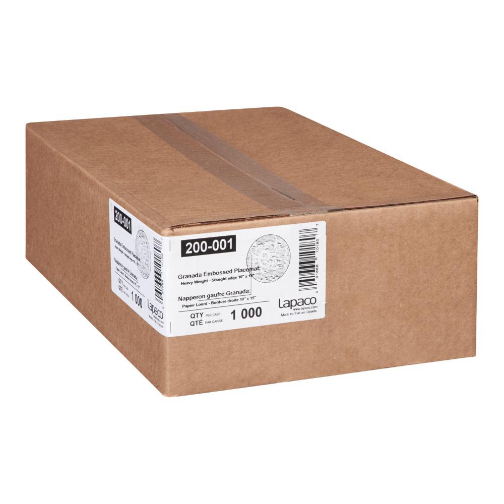 White Straight Edge Heavy Weight Bond Granada Placemat