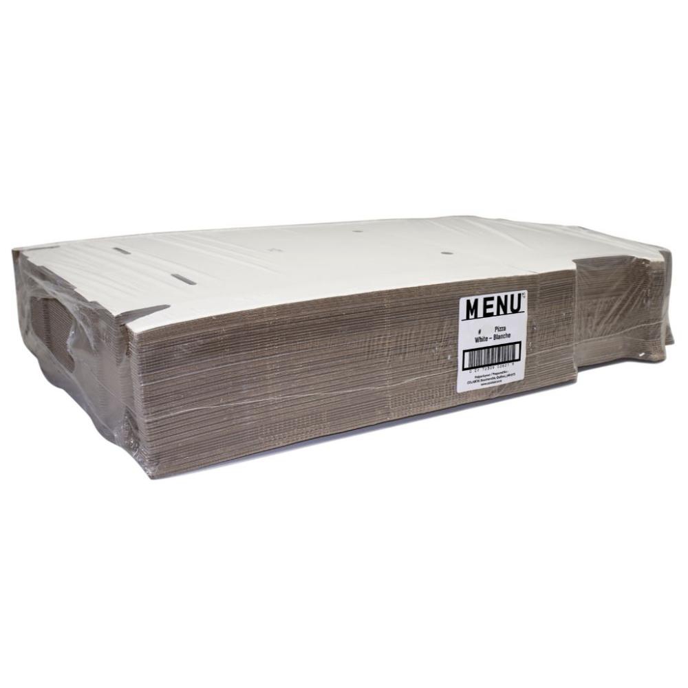 Open Corrugated White Pizza Box