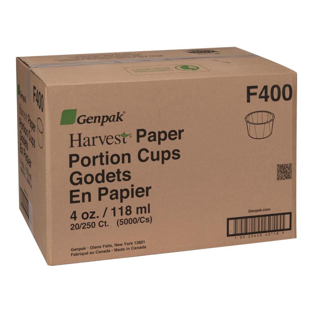 Fibracan 4 Oz White Harvest Pleated Paper Portion Cup, 250 Count -- 20 Per Case