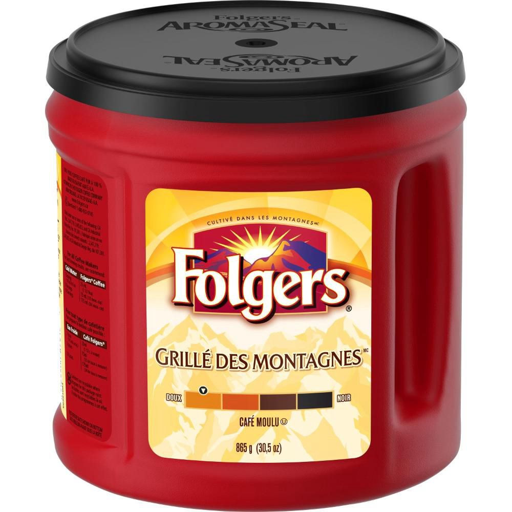 Folgers Mountain Roast Light Roast Ground Coffee, 865 G -- 6 Per Case