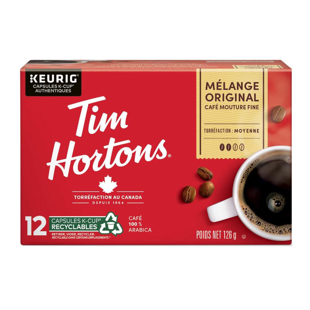 Tim Hortons Original Blend K Cup Coffee Capsules, 12 Count -- 6 Per Case
