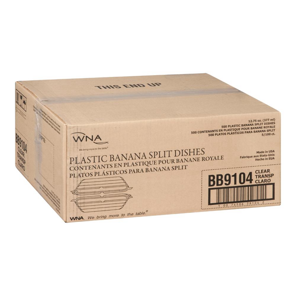 12.75 oz PET Clear Banana Split Container/Lid