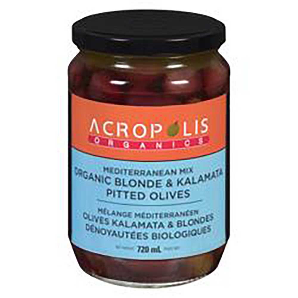 Acropolis Organics Mediterranean Mix Pitted Olives, 720 Ml -- 6 Per Case