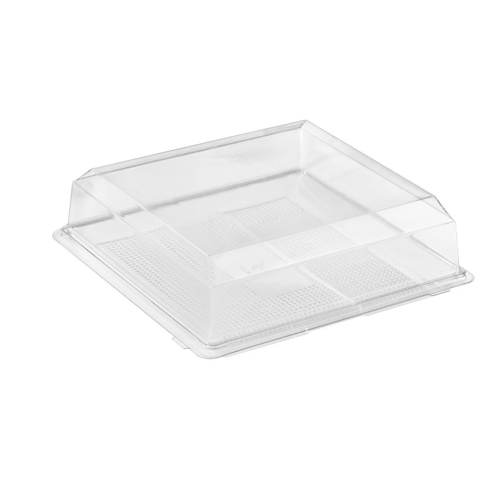 TRAY COMBO RPET SQUARE CLEAR 12X12X3"