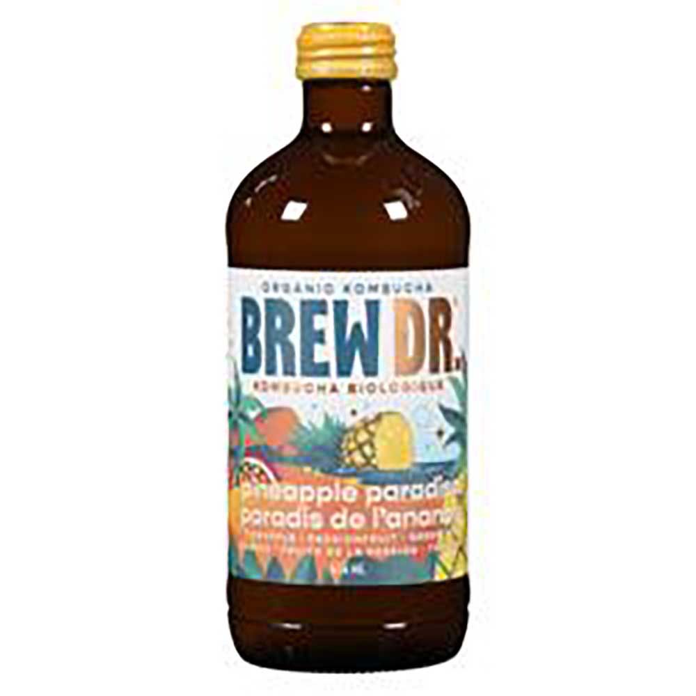 Brew Dr. Organic Pineapple Paradise Passionfruit And Green Tea Kombucha, 414 Ml -- 12 Per Case