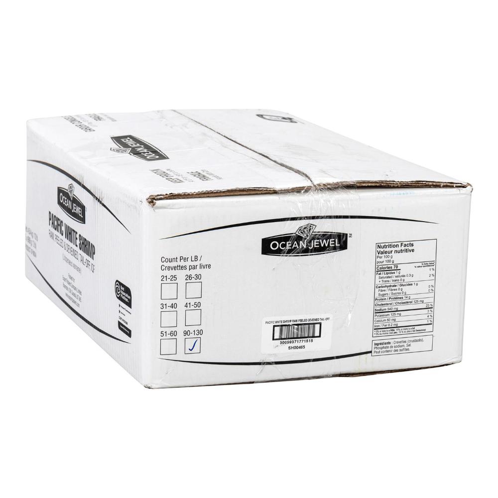 White 90-130 Peeled and Deveined without Tail Raw Shrimp