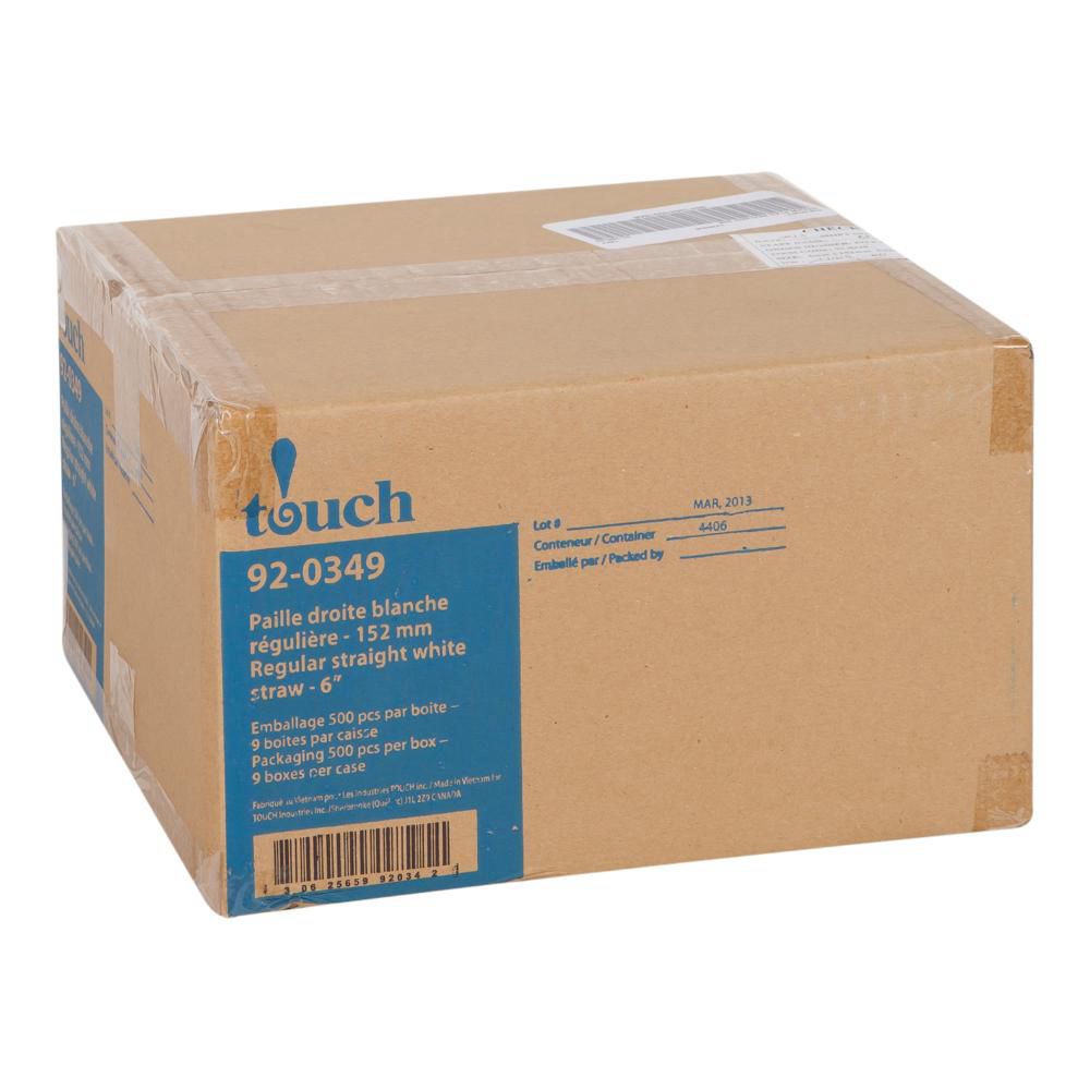 Touch 6 In White Polypropylene Regular Straight Straw, 500 Un -- 9 Per Case