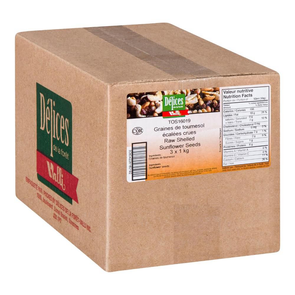 Pacific Resources International No Shell Raw Sunflower Seed, 1 Kg -- 3 Per Case