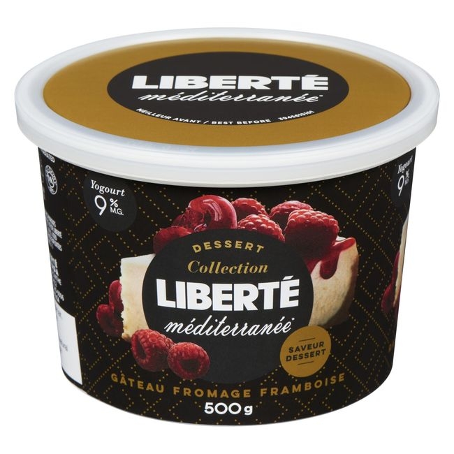 Mediterranee 9 Percent Milk Fat Raspberry Cheesecake Yogurt