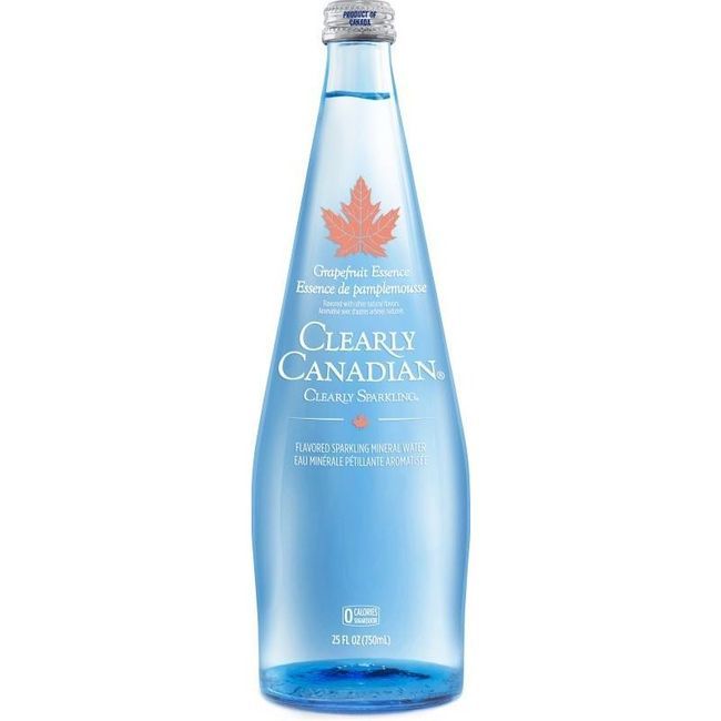 Clearly Canadian Grapefruit Essence Sparkling Mineral Water, 750 Ml -- 12 Per Case