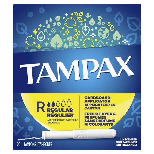 Tampax Regular Flushable Tampon, 20 Count -- 24 Per Case