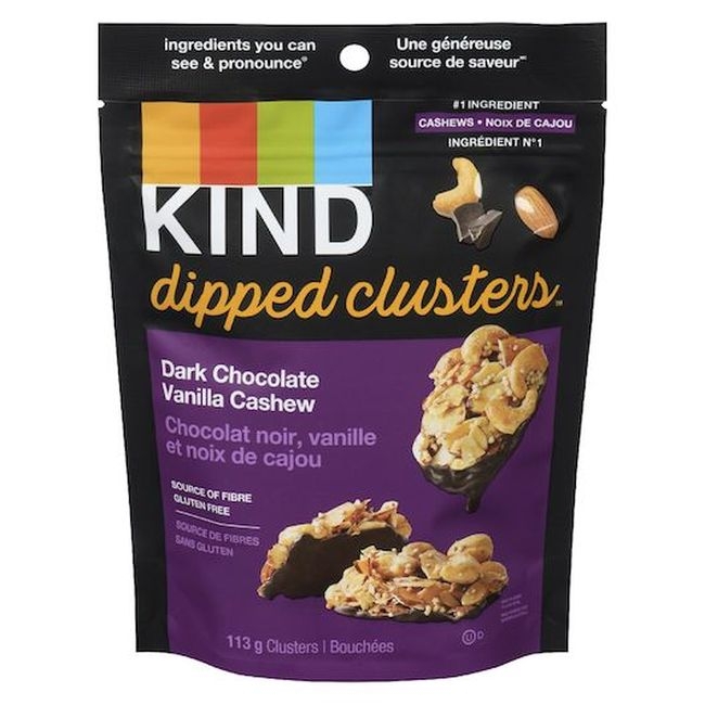 Dark Chocolate Vanilla Cashew Dipped Clusters