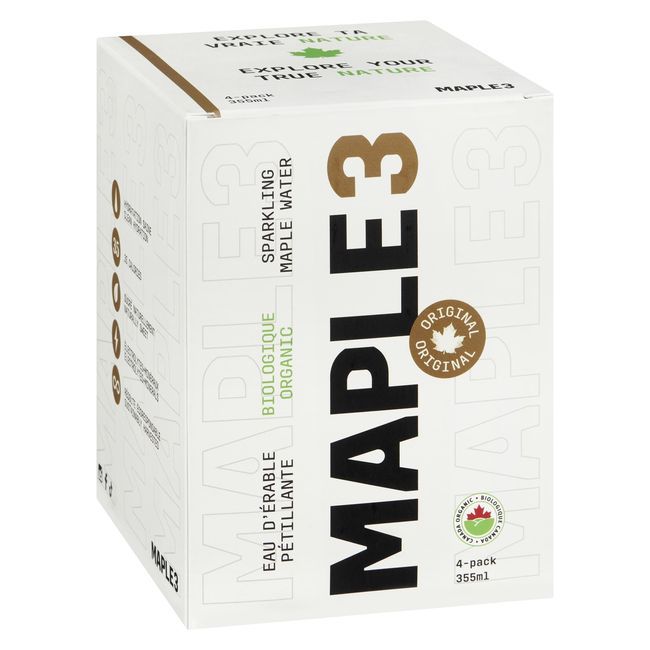 Maple 3 Organic Original Sparkling Maple Water, 355 Ml -- 24 Per Case