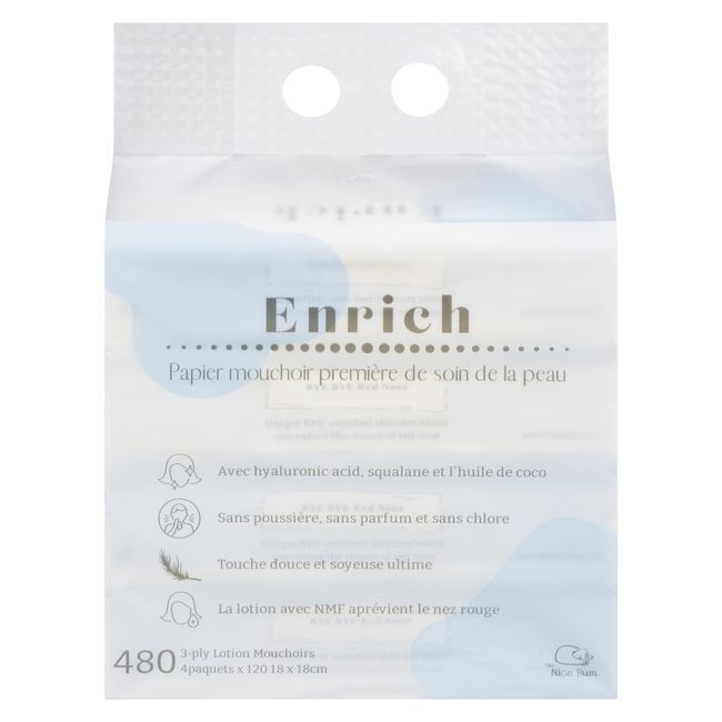 The Nice Bum Enrich Lotion Facial Tissue - Family Pack, 480 Count -- 6 Per Case