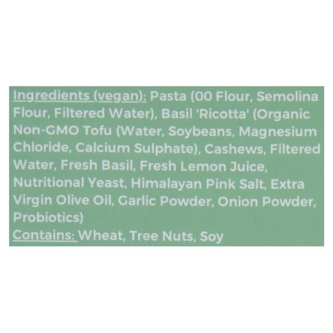 Plant Based Basil Ravioli Ricotta Pasta