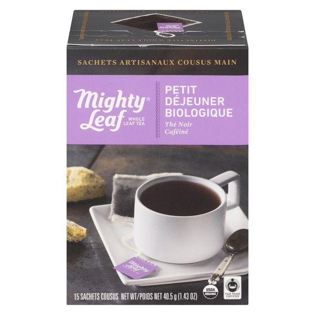 Mighty Leaf Organic Breakfast Black Tea, 15 Tea Bags -- 6 Per Case