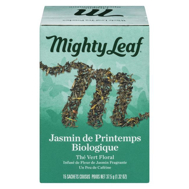 Mighty Leaf Organic Spring Jasmine Green Tea, 15 Tea Bags -- 6 Per Case