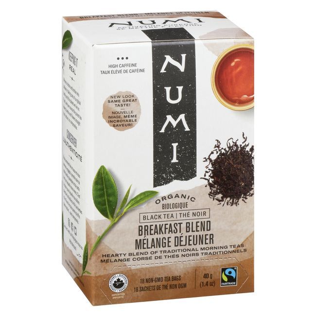 Numi Organic Morning Rise Breakfast Blend Black Tea, 18 Tea Bags -- 6 Per Case