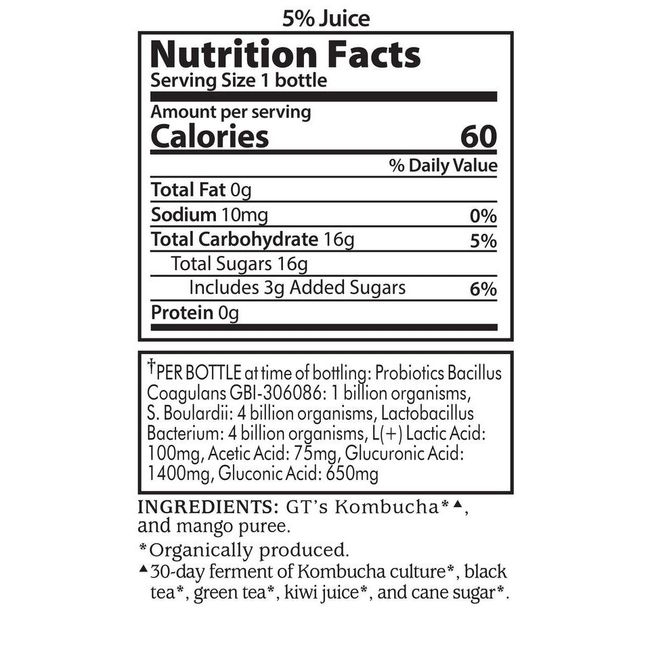 Organic Mystic Mango Kombucha