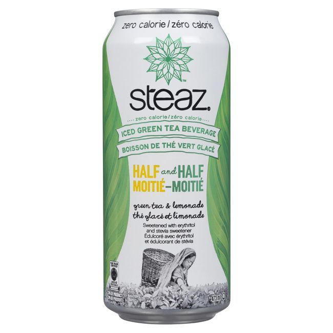 Steaz Organic Half And Half Zero Calorie Iced Green Tea, 473 Ml -- 12 Per Case
