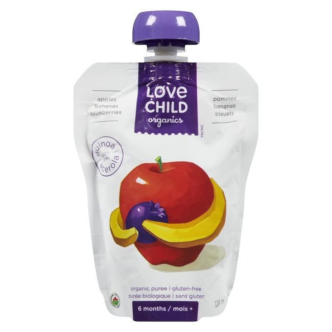 Organic Apples Banana Blueberry Fruit Puree