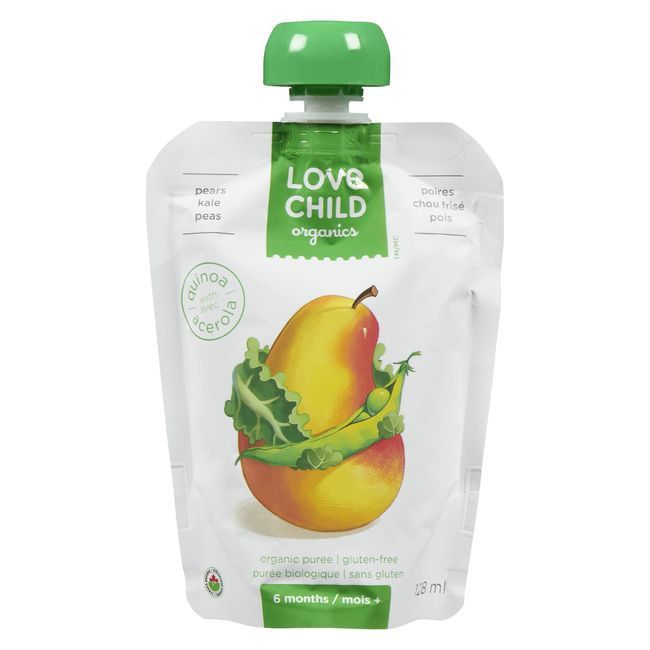 Love Child Organic Pears Kale Peas Puree, 128 Ml -- 12 Per Case