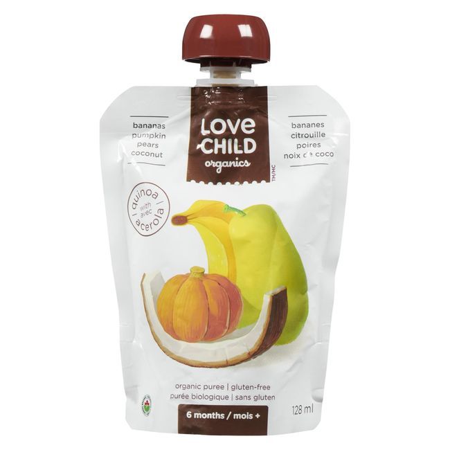 Love Child Bananas Pumpkin Pears Coconut Puree, 128 Ml -- 12 Per Case