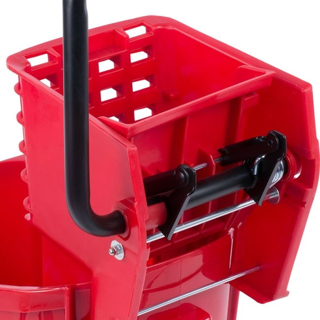3690805 Polypropylene Red Commercial Mop Bucket with Side-press Wringer Combo, 26 qt Capacity
