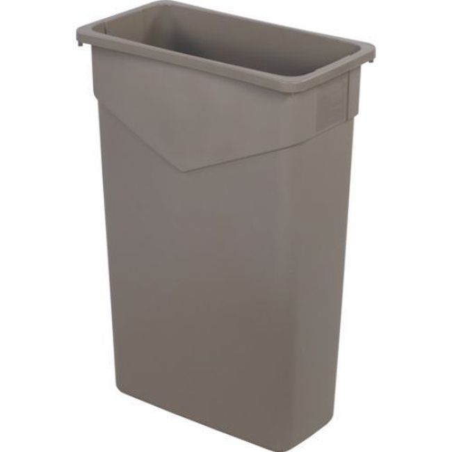 34202306 Trimline Beige Polyethylene Rectangle Trash Can, 23 gal Capacity