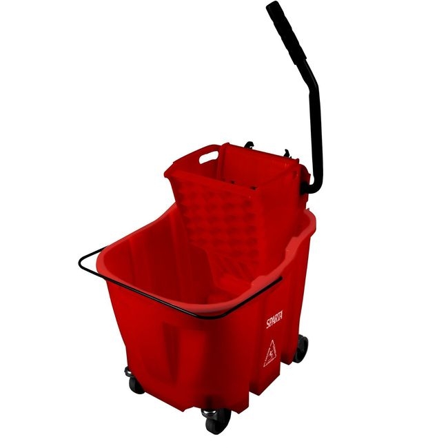 8690405 Omnifit Red Mop Bucket with Sidepress Wringer - Combo, 35 qt Capacity