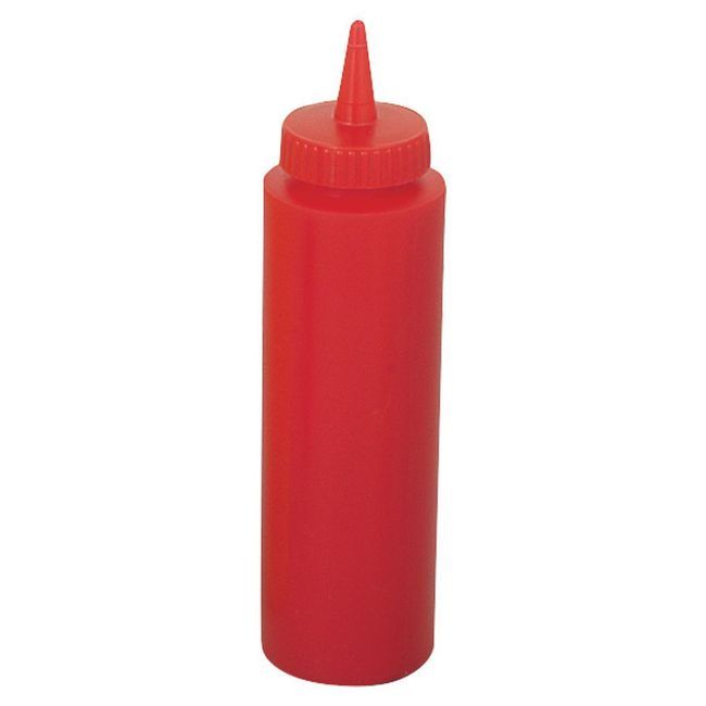 Browne Polyethylene Red Squeeze Dispenser, 12 Oz Capacity -- 12 Per Case