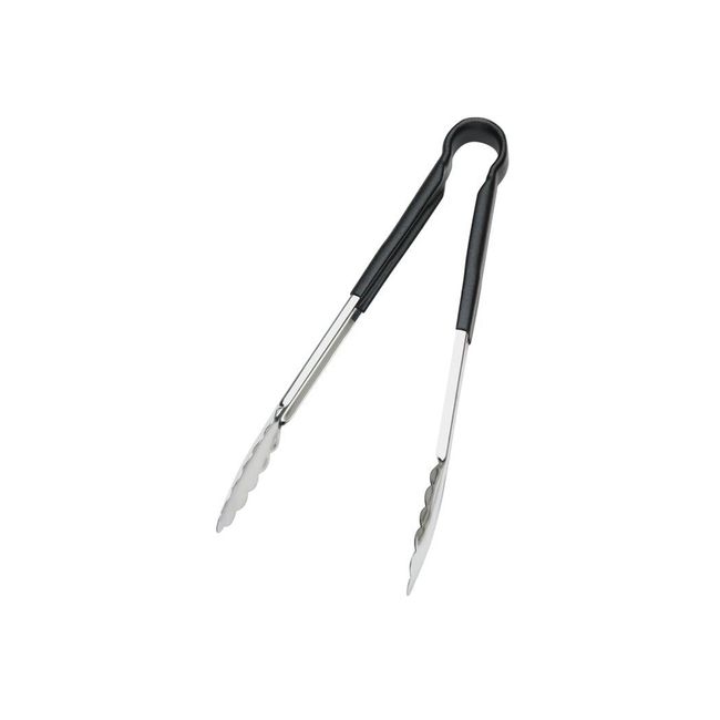 Stainless Steel PVC Coating One-Piece Black Coloured Handle Tongs