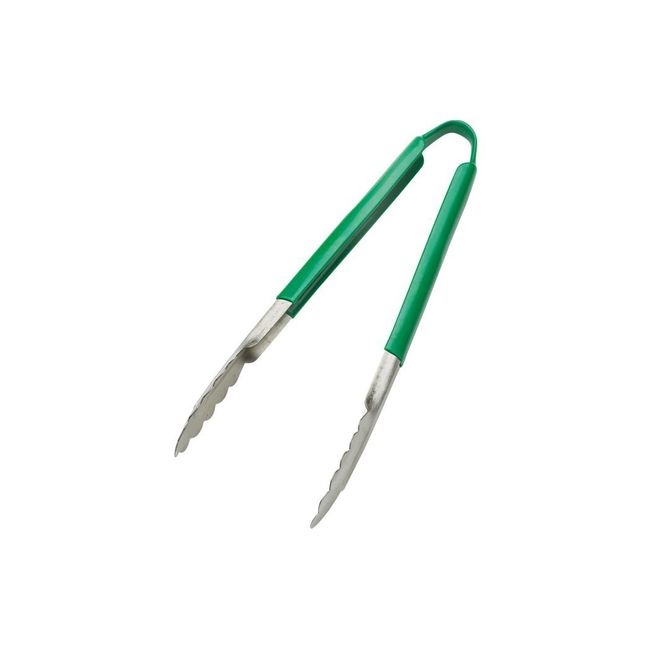 Stainless Steel PVC Coating One-Piece Green Coloured Handle Tongs