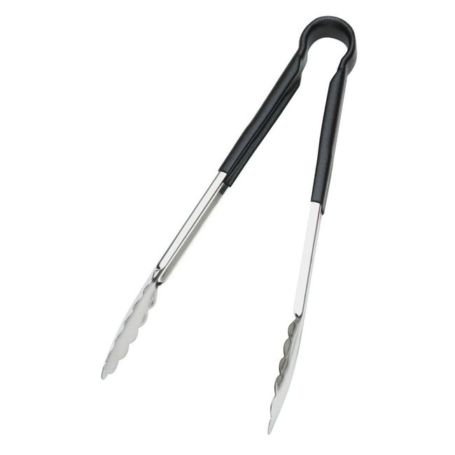 Stainless Steel PVC Coating One-Piece Black Coloured Handle Tongs