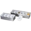Stainless Steel 6 Compartment Bar Caddy with Plastic Inserts