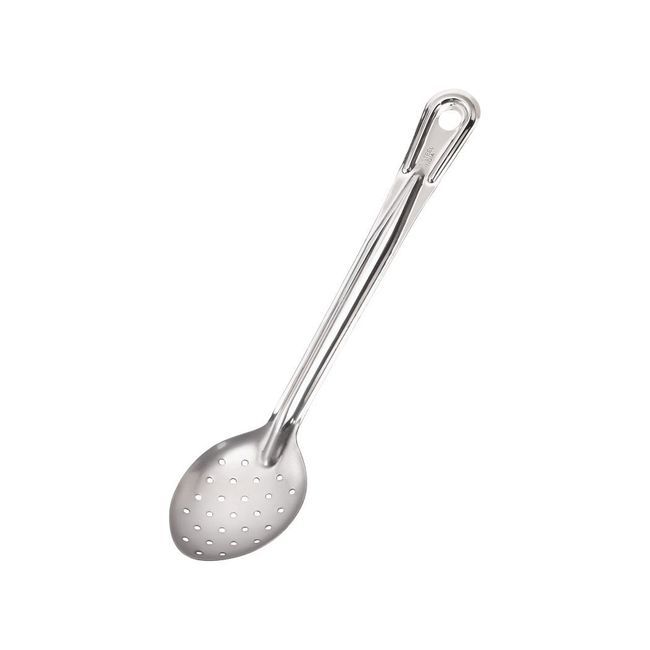 Browne Conventional Heavy Gauge Stainless Steel Perforated Serving Spoon, 13 In