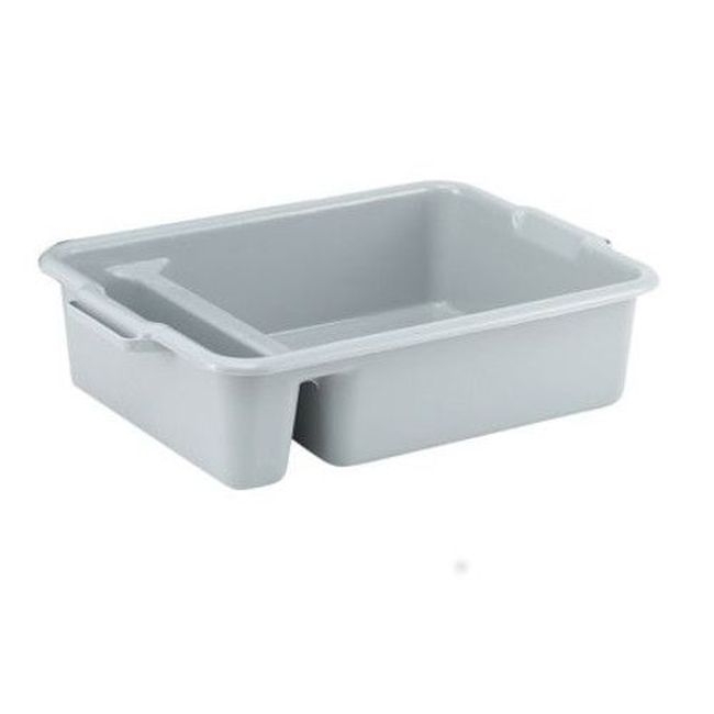 52632 Gray Signature Heavy Duty Plastic Two Compartment Bus Box, 23 X 17 1/2 X 6 in