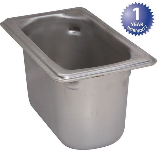 90942 Super Pan 3 Stainless Steel Ninth Size Steam Table Pan, 4 in Deep