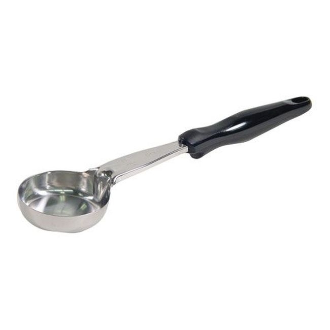 6433320 Heavy Duty Stainless Steel Antimicrobial One-piece Solid Round Spoodle with Black Nylon Handle, 3 oz Capacity