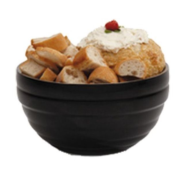 4659060 Stainless Steel Round Black Double-wall Insulated Serving Bowl, 1.7 qt Capacity