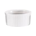 Porcelain White Smooth Rim and Ribbed Sides Ramekin