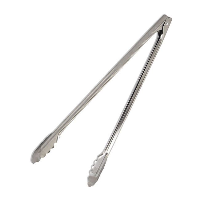 Browne Stainless Steel 1.0 Mm Thickness Mirror Finish Utility Tongs, 16 In
