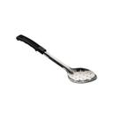 Conventional Stainless Steel Perforated Serving Spoon with Black Plastic Handle