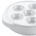 Stoneware White 6-Hole Escargot Plate